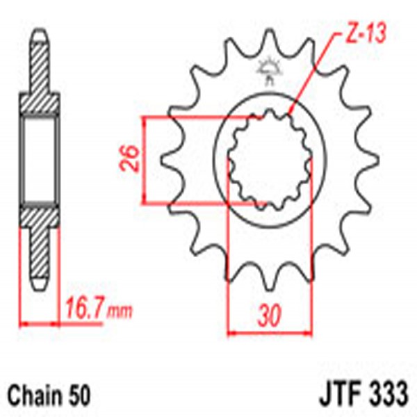 JT JT Gear Box Sprockets G/B 333/347-16T HON